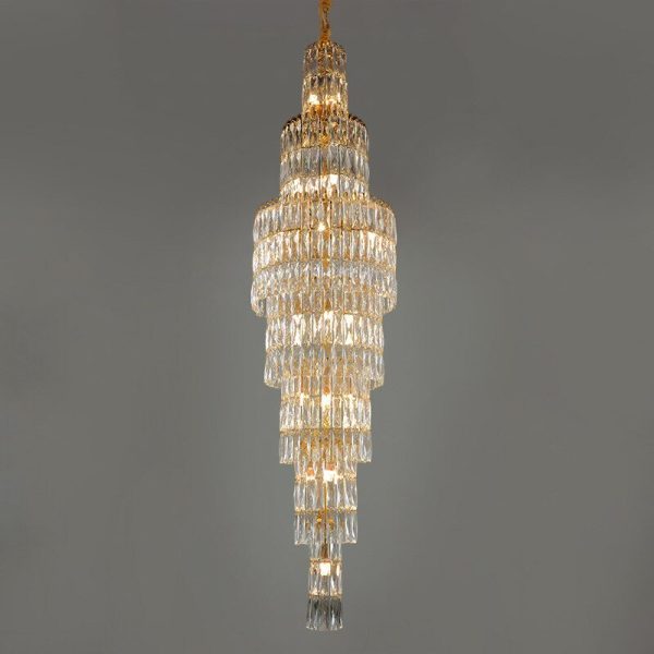 New Large Luxury K9 Crystal Chandelier For High Staircase Hot on Sale