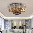 Luxury Modern Round Black Crystal Ceiling Light Chandelier For Living Room Hot on Sale