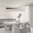 Contemporary Rectangular Crystal Chandelier in Chrome for Kitchen Island and Living Room Supply