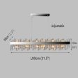 Contemporary Rectangular Crystal Chandelier in Chrome for Kitchen Island and Living Room Supply