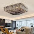 Luxury Modern Black Crystal Ceiling Chandelier Living Room Square Shape For Discount