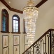 Large Modern Crystal Chandelier For Staircase Long Villa Chain Lighting Fixture Online now