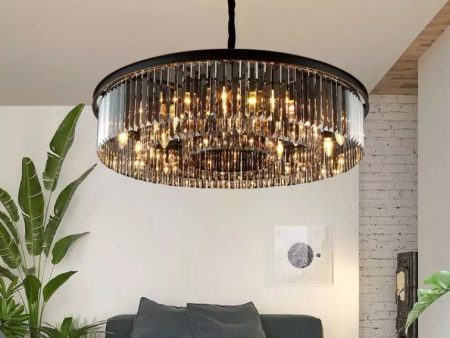 Black Crystal Round Shape Luxury Chandelier For Living Room Dining Room For Discount