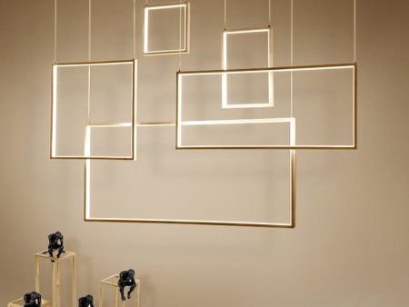 Modern Rectangle Chandeliers Led Pendant Lights Living Dining Room Kitchen Stair Fashion