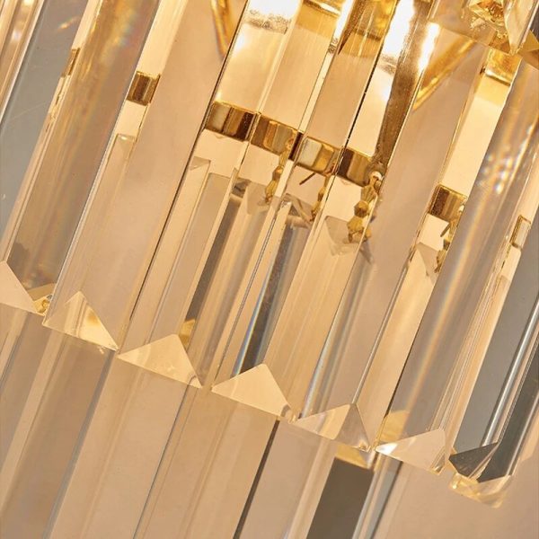 Sophisticated Crystal Wall Sconce in Gold, Chrome, or Black for Living Room, Bedroom, and Hallway Illumination Online Sale