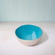 teal metal-enamel fusion fruit bowl- medium on Sale