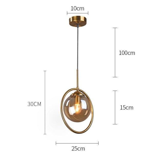 Nordic Pendant Dark Glass Gray Lights Hanglamp Bar Restaurant Bedroom Bedside Modern Glass Ball For Discount