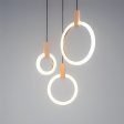 Modern LED Wooden Ring Chandelier Ceiling Living Room On Stairs Hanging Pendant Light For Discount