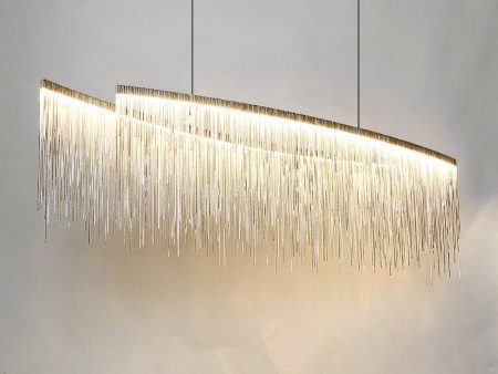 Nordic Chandelier Led Pendant Lamps Chrome Slender Chain Light Fixture Aluminum Lustre Modern Home Lighting Cheap