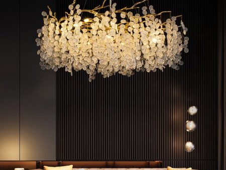 Luxury Design Glass Chandelier Lighting For Living Room Luminaire Plafonnier Gold Dining Room Sale