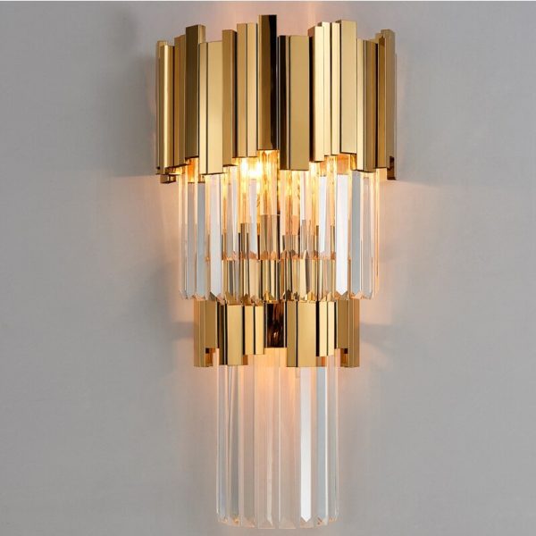 Post-Modern Crystal Wall Sconce – Luxury Warm Light for Hallway, Bedroom, or Bedside For Cheap