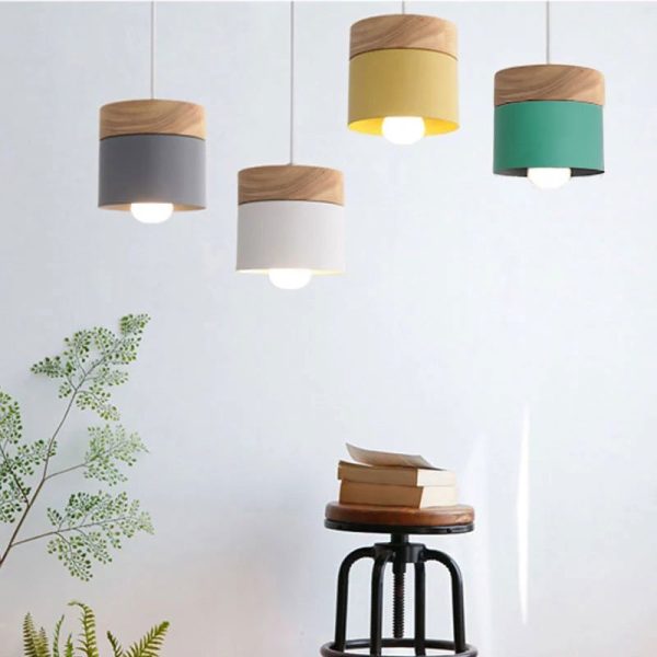 Wooden Nordic Simplicity LED E27 Pendant light Modern Hanging Lights For Cheap