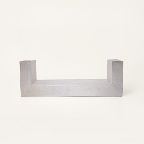 white wood shelf- large Online now