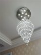 Modern LED Crystal Villa Chandelier Droplight Long Circular Crystal Lighting on Sale