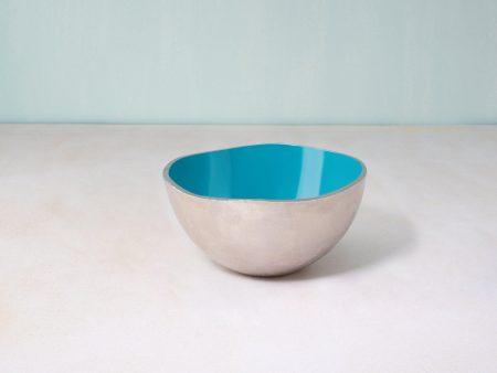 teal metal-enamel fusion fruit bowl- small Supply