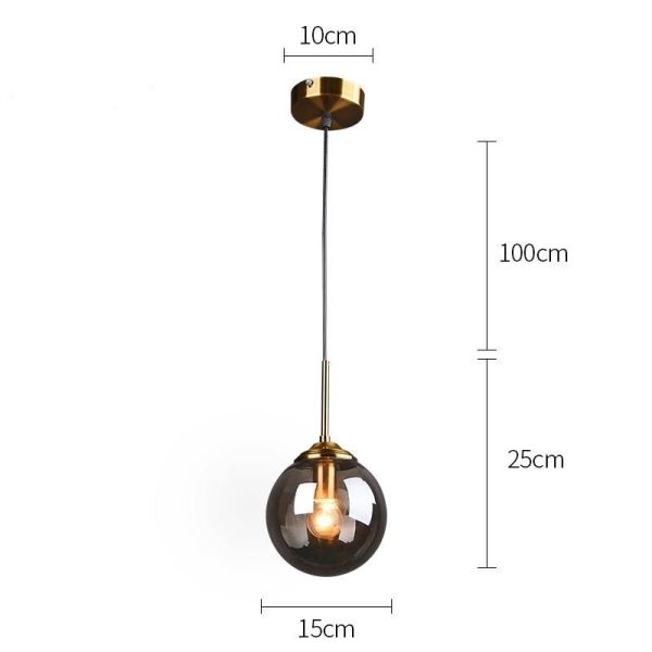 Nordic Pendant Dark Glass Gray Lights Hanglamp Bar Restaurant Bedroom Bedside Modern Glass Ball For Discount