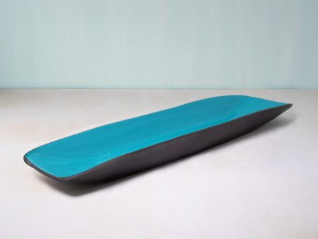 teal metal-enamel fusion platter Online now