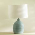 Vara Terracotta Ribbed Lamp With Shade - White Supply