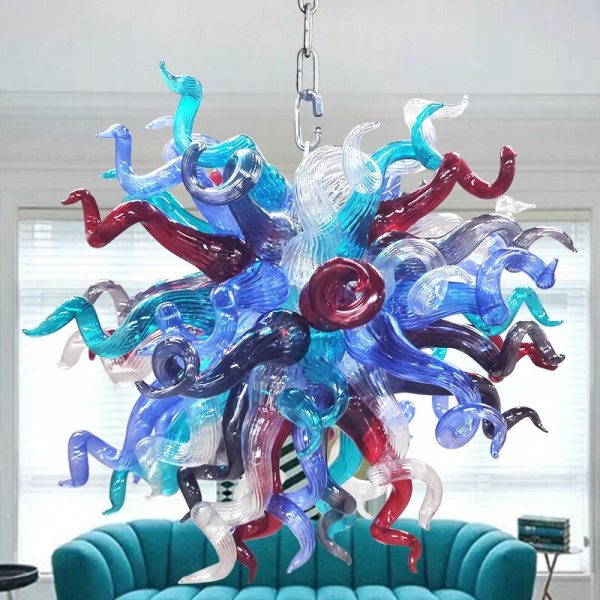 Vintage Glass Chandeliers Creative Design Lamps Hand Blown Glass Chandelier Light for Living Room on Sale