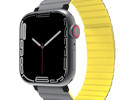 Apple Watch 38 40 41mm JCPal Silicone Magnetic Watch Band - Grey Yellow - 15-12092 Hot on Sale