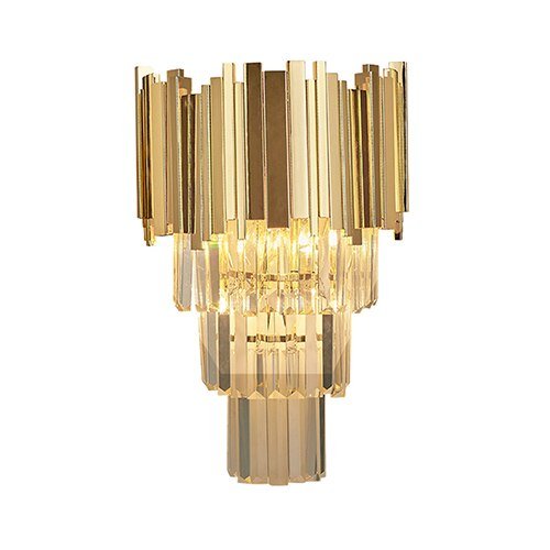 Sophisticated Crystal Wall Sconce in Gold, Chrome, or Black for Living Room, Bedroom, and Hallway Illumination Online Sale