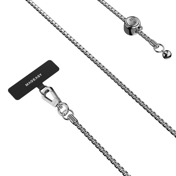 Universal MagEasy Metal Chain Strap + Card  - Silver - 15-12765 For Cheap