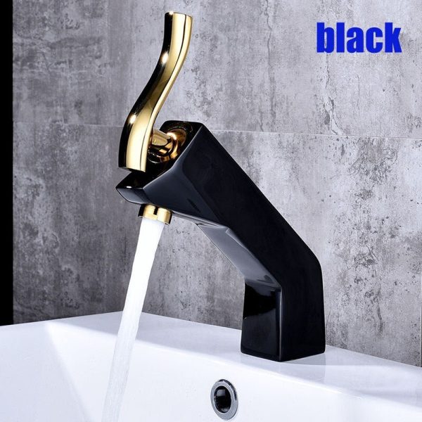 Innovative 1 Set Home Multi-color Basin Faucets Cold and Hot Water Taps Chrome Black White Red Gold Purple Bathroom Sink Faucet Online Hot Sale