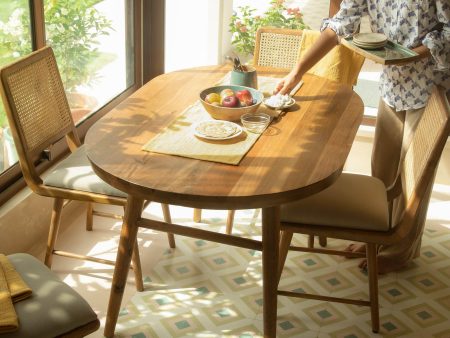 West Village Wooden Four Seater Oval Dining Table Hot on Sale