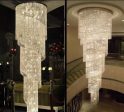 Luxury Modern Crystal Bead Chandelier For Staircase Long Loft Black Light Fixture Cheap