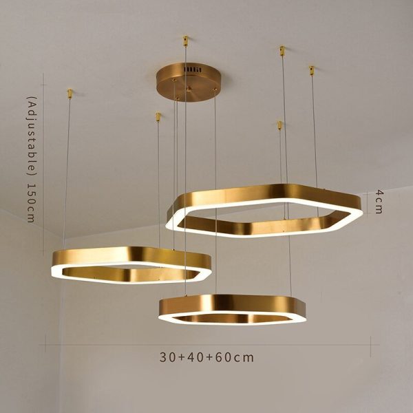 Modern Led Chandelier Gold Living Room Lamp Luxury Creative Stainless Shop Light Fixture Combination Online now