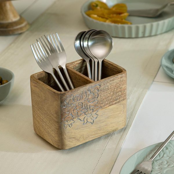 Upper Crust wooden cutlery holder For Cheap