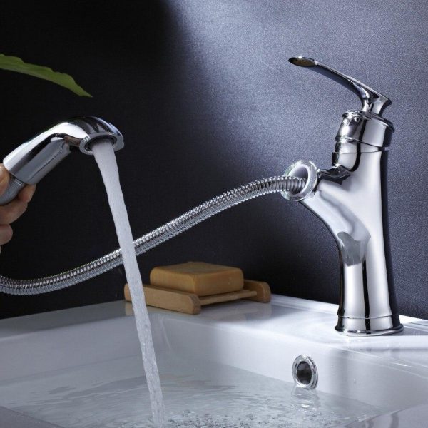 Basin Faucets Brass Black Modern Pull Out And Down Bathroom Faucet Kitchen Sink Faucet Toilet Mixer Tap Hot Cold Water Fashion