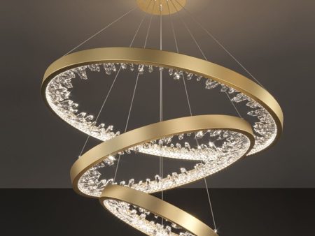 Ring Design Modern LED Chandelier Lamp Crystal Living Lighting Dimmable Hotel Lobby Decoration Salon For Cheap