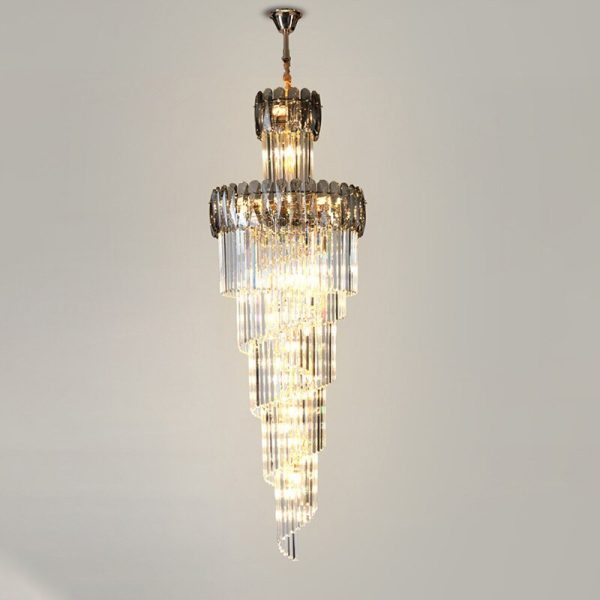 Large Modern Crystal Chandelier For Staircase Spiral Design Hallway Lobby Online Sale