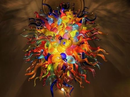 Vintage Colored Chandeliers Gorgeous Hand Blown Glass Lustres Luxury LED Chandelier Online Hot Sale