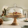 Upper Crust Glass Cloche With Wooden Base Cheap