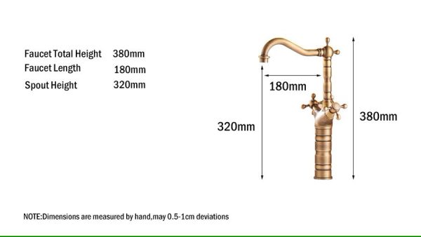 Antique Brass Finishing Bathroom Faucets Basin Faucets Dual Handle Hot Cold Wash Basin Tap Lavatory Faucet Online Sale