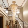 Large Modern Crystal Chandelier For Staircase Long Villa Chain Lighting Fixture Online now