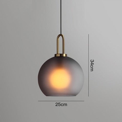 Postmodern Glass Pendant Lights Luxury Lamps For Restaurant Bedroom Bedside Glass Ball Single For Discount