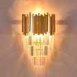 Sophisticated Crystal Wall Sconce in Gold, Chrome, or Black for Living Room, Bedroom, and Hallway Illumination Online Sale