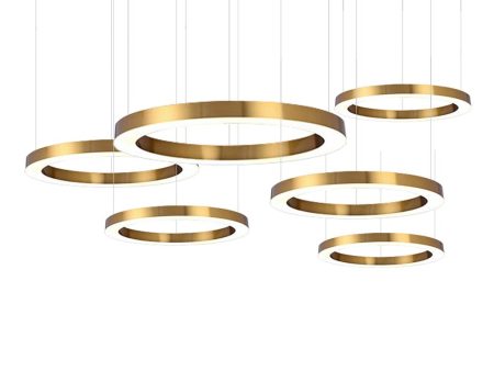 Ring Design Modern LED Chandelier Living Lamp Stainless Steel Gold Lighting For Sale