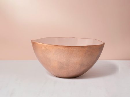 pink metal-enamel fusion fruit bowl- large Fashion