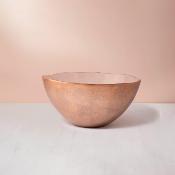 pink metal-enamel fusion fruit bowl- large Fashion