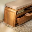 West Village Upholstered Cushion Bench With Drawer Supply