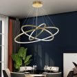 Modern Ring Led Chandelier For Staircase Luxury Living Room Gold Light Fixture Long Villa Hall Lobby on Sale