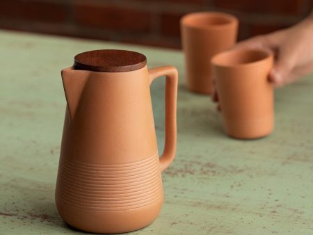 Terracotta Water Jug- Large With Wooden Lid Online