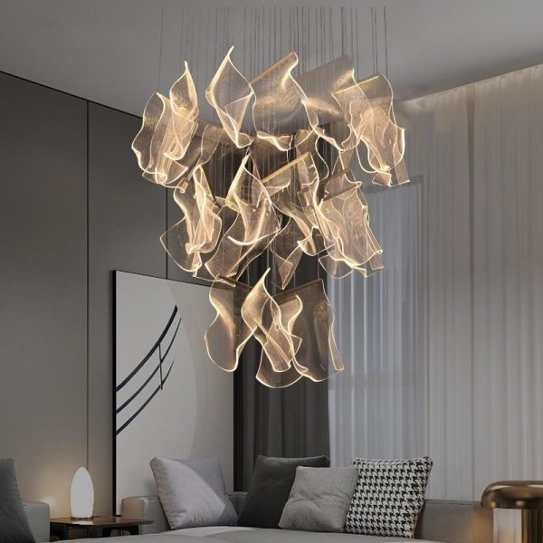 Duplex Rotating Staircase LED Chandelier Lighting Postmodern Creative Pendant Lamp Dinning Living For Discount