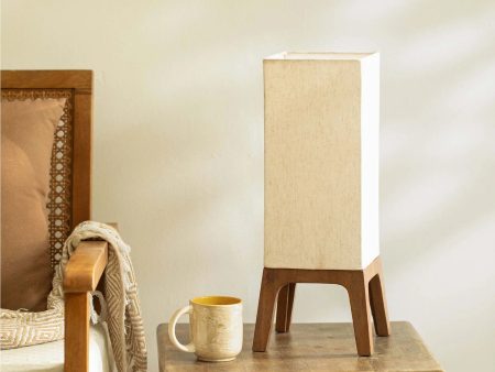 Gren Wooden Table Lamp Square Legged With Shade - Beige Online now