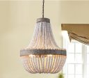 Retro Loft Vintage Chandelier Rustic Round Wooden Beads Pendant Lamp For Cheap