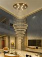 Modern LED Crystal Villa Chandelier Droplight Long Circular Crystal Lighting on Sale